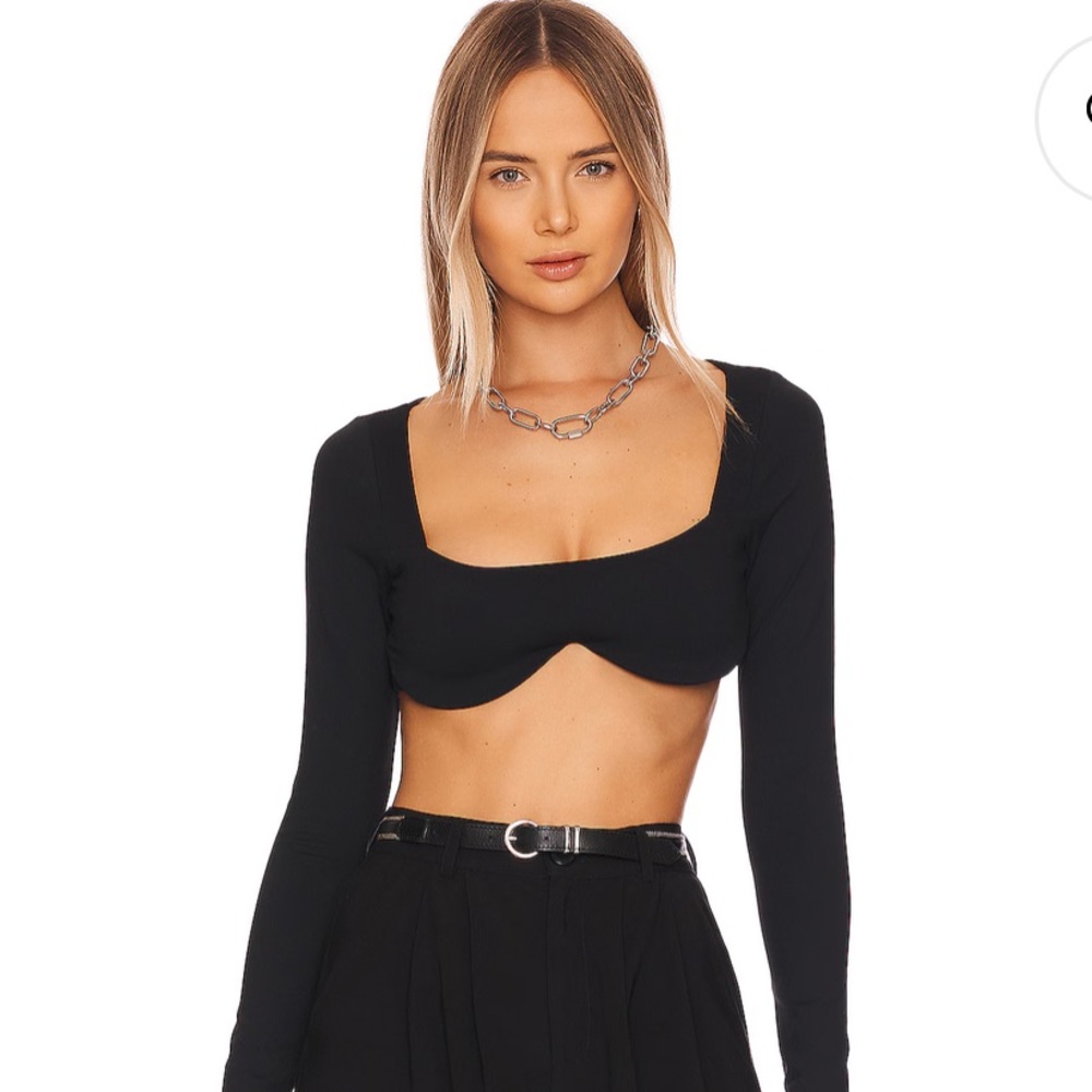 SUSANA  MÓNACO CROP TOP IN BLACK
